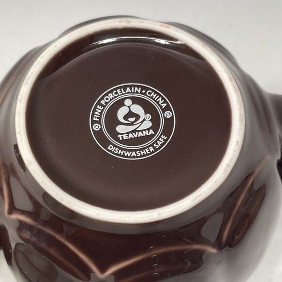 TEAVANA Brown Porcelain 8 oz. Tea mug w/Infuser Strainer Lid 3 pc. Set of 2mugs - Picture 5 of 6